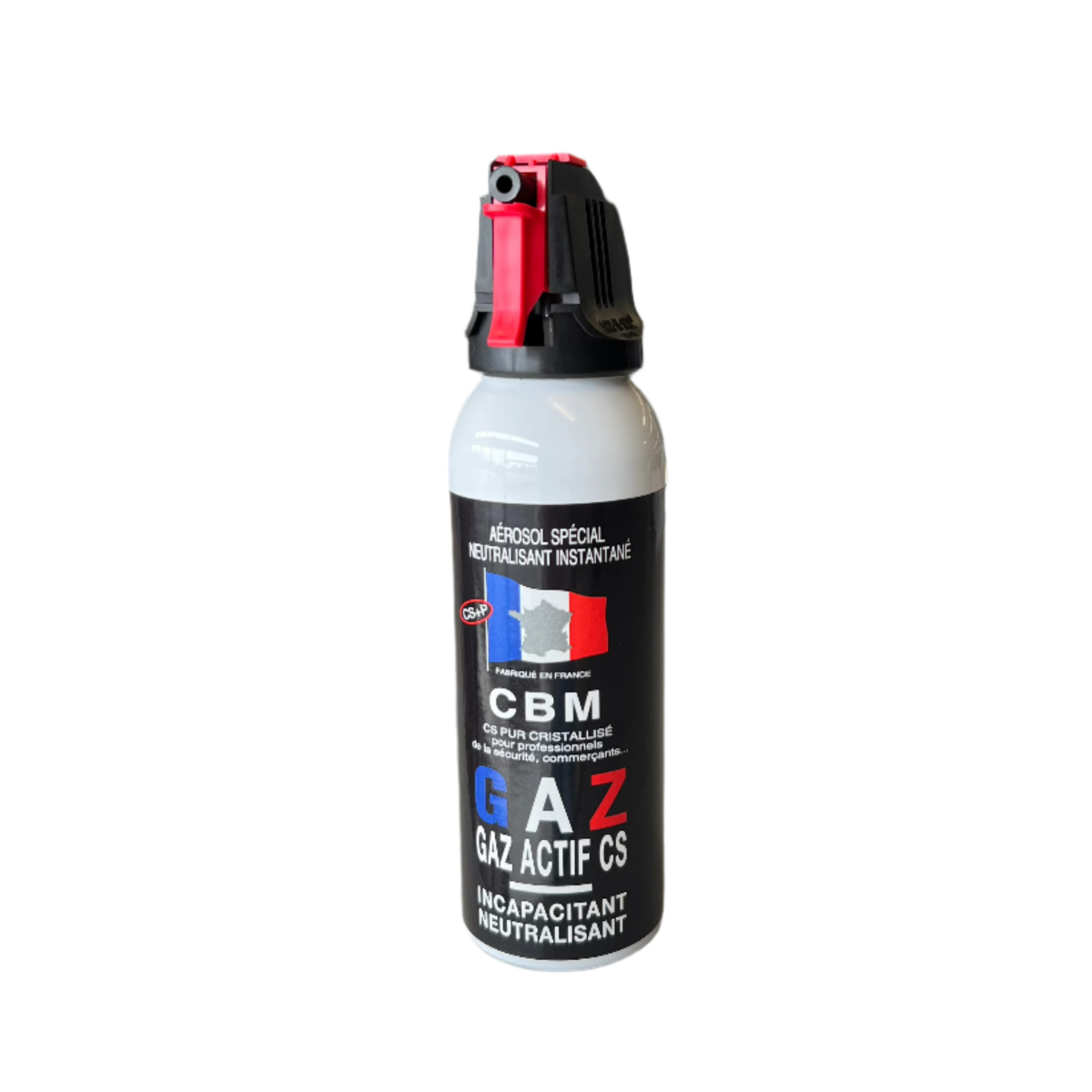 Aérosol de défense CBM gaz lacrymogène CS + Capot Accusol 100 ml
