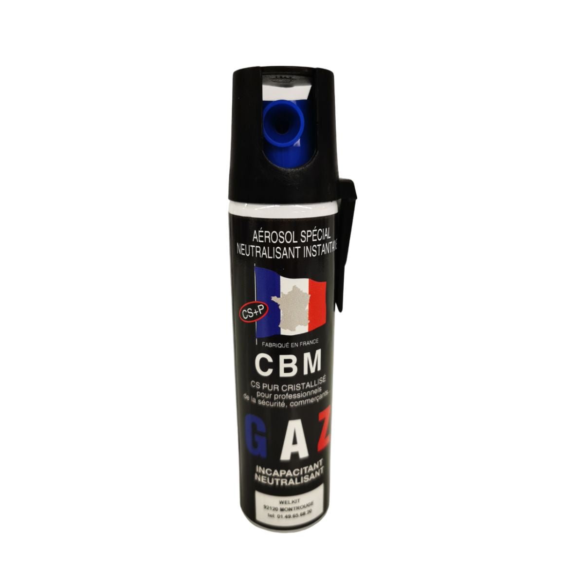 Aérosol de défense CBM gaz lacrymogène CS + Capot Standard 75 ml