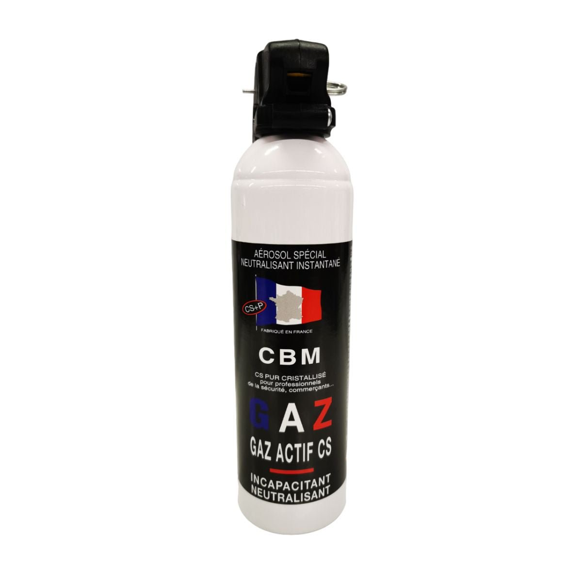 Aérosol de défense CBM gaz lacrymogène CS + Poignée Standard 500 ml