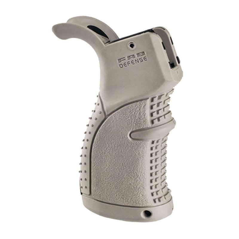 Poignée Pistolet Améliorée avec Revêtement en Caoutchouc FAB Defense AGR-43 pour AR15 / AR10 / M16 / M4 / SR25 / HK416