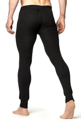 Caleçon long ULLFROTTÉ LONG JOHNS WITH FLY 200 Woolpower - Noir - Welkit.com