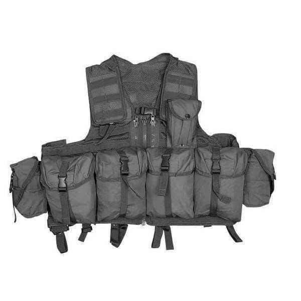 Gilet Chest Rig MULTIPOCHES Mil - Tec - Noir - Welkit.com