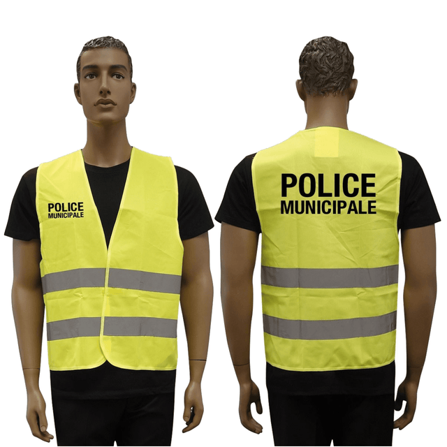 Gilet d'identification FLUO HAUTE VISIBILITÉ POLICE MUNICIPALE Patrol Equipement - Jaune - Welkit.com