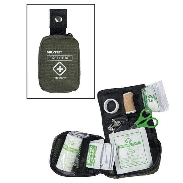 Kit de premiers secours MINI PACK Mil - Tec - Vert olive - Welkit.com