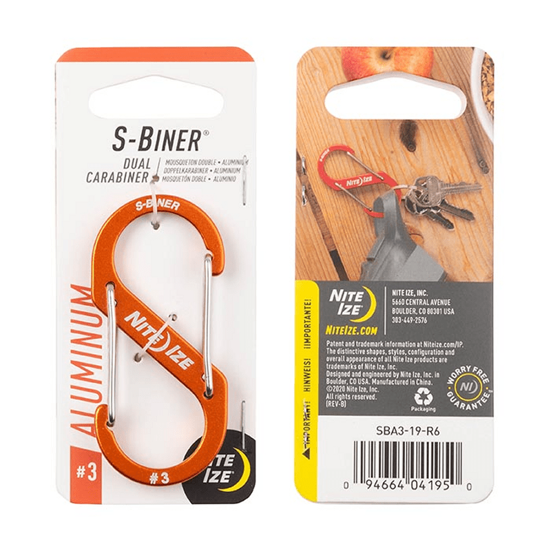 Mousqueton S - BINER DUAL ALUMINIUM Nite Ize - Orange - Welkit.com