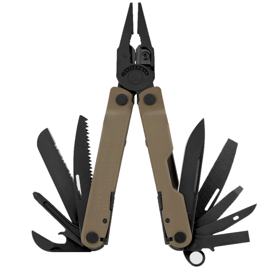 Outil multifonctions REBAR | 17 Outils Leatherman - Coyote - Welkit.com