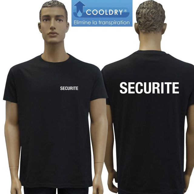 T - shirt imprimé SÉCURITÉ COOLDRY Patrol Equipement - Noir - Welkit.com