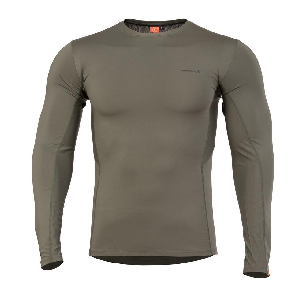 T - shirt thermorégulateur hiver APOLLO ACTIVITY ML Pentagon - Vert olive - Welkit.com