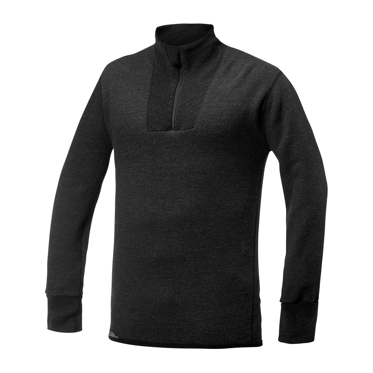 T - shirt thermorégulateur hiver ULLFROTTÉ ZIP TURTLENECK 400 Woolpower - Noir - Welkit.com